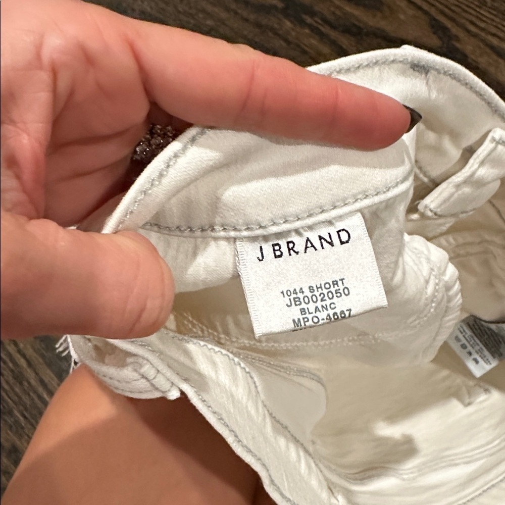 J Brand Cream Frayed Jean Shorts - Picture 3 of 5